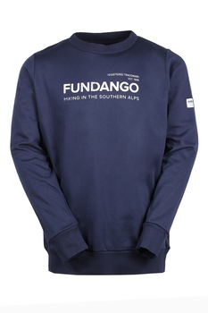 Fundango, Bluza sport cu decolteu la baza gatului si imprimeu logo Warren, bleumarin inchis Fundango, Bluza sport cu decolteu la baza gatului si imprimeu logo Warren, bleumarin inchis