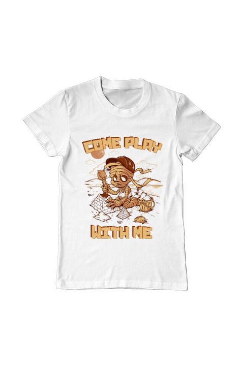 Tricou barbat, Printado, come play with me, Bumbac, Regular fit, Alb, 3XL INTL