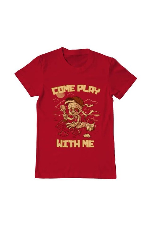 Tricou barbat, Printado, come play with me, Bumbac, Regular fit, Rosu, 3XL INTL