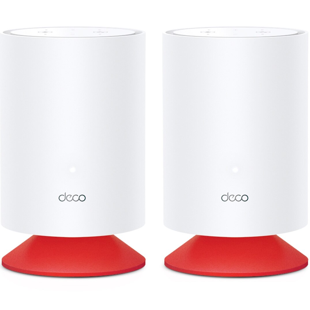 Sistem Mesh Wi-Fi 6 TP-Link Deco Voice X20 (2 pack), Dual-Band, Gigabit, AX1800, cu Speaker Smart încorporat, Beamforming, MU-MIMO, OFDMA, Protectie Real-Time IoT, Control Parental si Sistem Alexa integrat