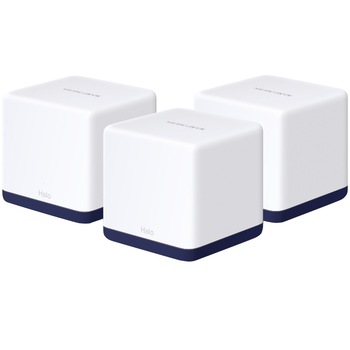 Sistem Wi-Fi Mesh Mercusys Halo H50G(3-pack), AC1900, Full Gigabit, cu acoperire completa pentru casa Sistem Wi-Fi Mesh Mercusys Halo H50G(3-pack), AC1900, Full Gigabit, cu acoperire completa pentru casa