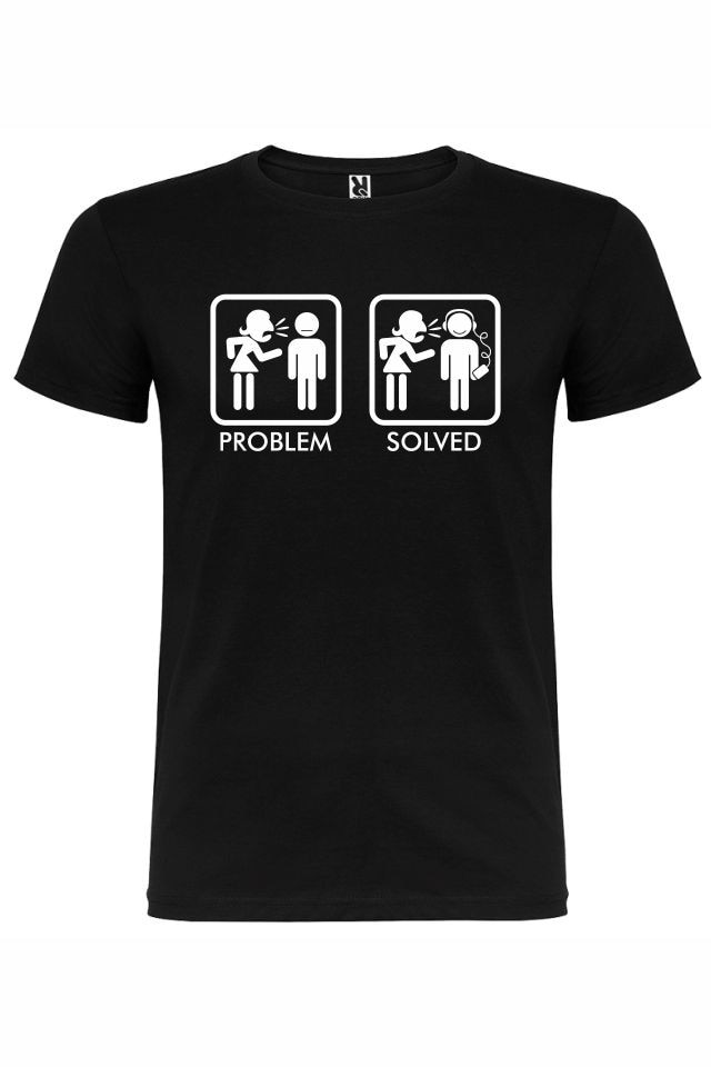 Tricou personalizat, Problem solved, Negru