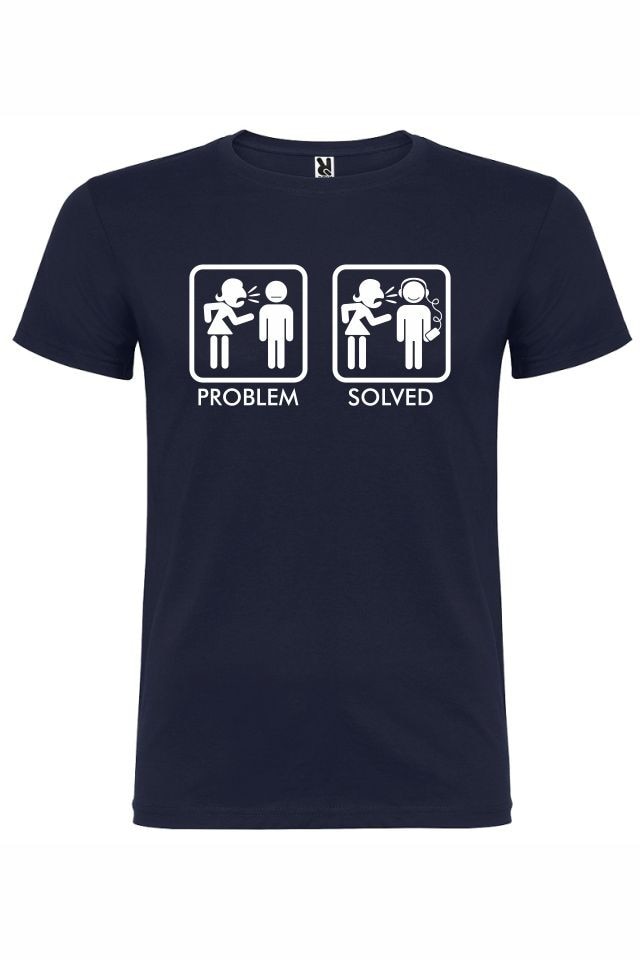 Tricou personalizat, Problem solved, Albastru marin