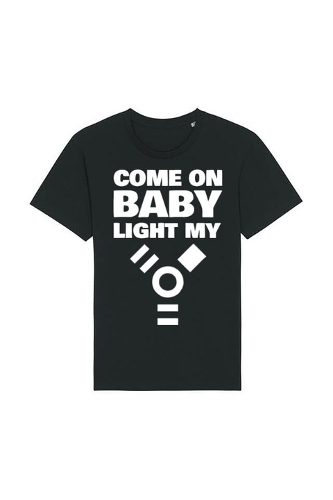 Tricou barbat, Printado, Casual, come on baby, Bumbac, Regular fit, Negru, S INTL