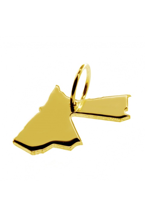 Pandantiv harta Iordania, Aur galben, 1.8 g, 21 mm, Auriu