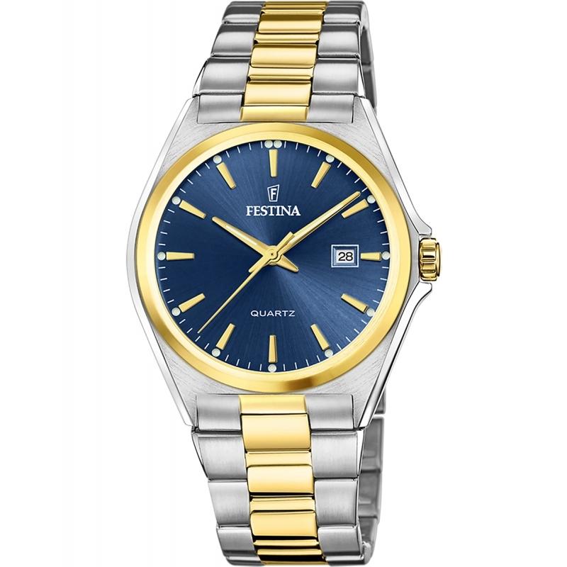 Ceas barbatesc Festina F20554/4 Quartz Argintiu, Auriu