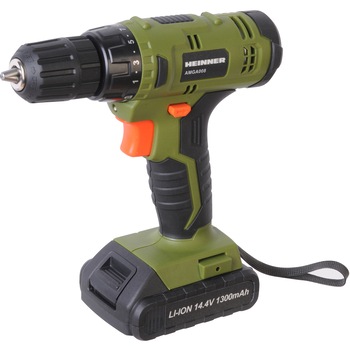 Masina de gaurit si insurubat (bormasina) pe acumulator Heinner AMGA008, 14.4 V, 650 RPM, 26 Nm, 21+1 trepte torsiune, 10 mm mandrina rapida, acumulator, incarcator Masina de gaurit si insurubat (bormasina) pe acumulator Heinner AMGA008, 14.4 V, 650 RPM, 26 Nm, 21+1 trepte torsiune, 10 mm mandrina rapida, acumulator, incarcator