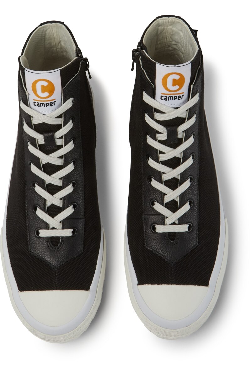 Pantofi Camaleon 1975, Camper, Inalti, Textil, 45 EU, Alb/Negru