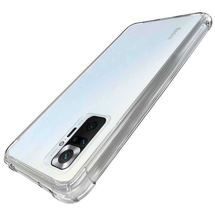 Husa compatibila cu Xiaomi Redmi Note 10 Pro, Protectie antisoc (Shockproof), Silicon Ultra Slim High Tech, Crystal Clear
