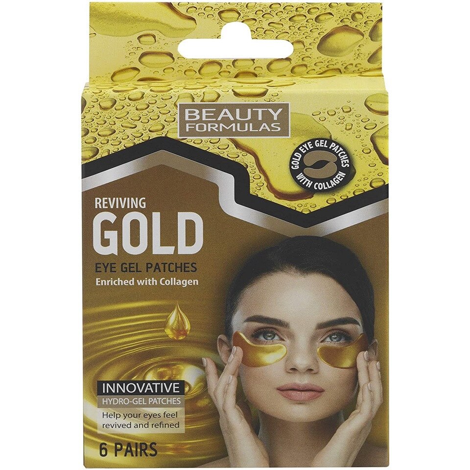 Comprese De Ochi Beauty Formulas, Hydro-Gel, Gold, Colagen, 6 Buc, 70 g