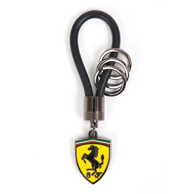 Breloc Ferrari, Metal/Cauciuc, Negru