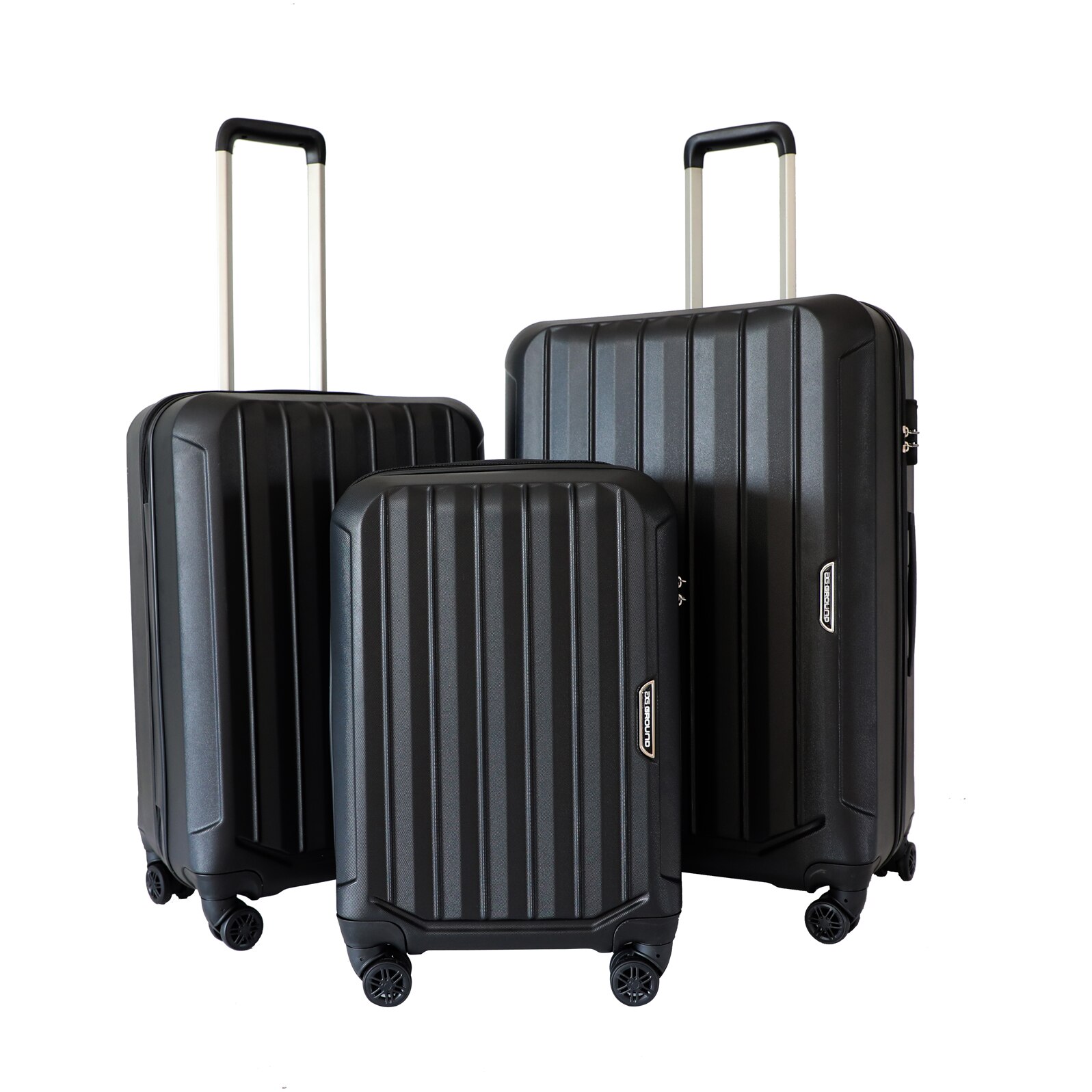 Set 3 trolere Ground AQUA, ABS, marime S+M+L, culoare negru