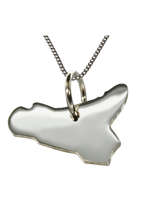 Lantisor cu pandantiv dama Schmuckador Sicilia, Argint, Argintiu, 50 cm