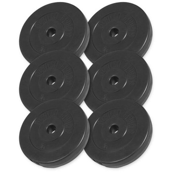 Set discuri umplute din ciment 6x5KG, 30-31mm, Gorilla Sports, negru Set discuri umplute din ciment 6x5KG, 30-31mm, Gorilla Sports, negru