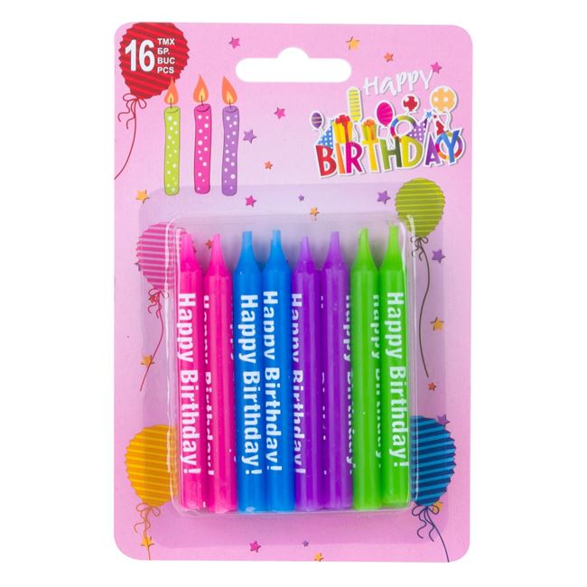 Set lumanari Zola®, multicolore HAPPY 16 bucati