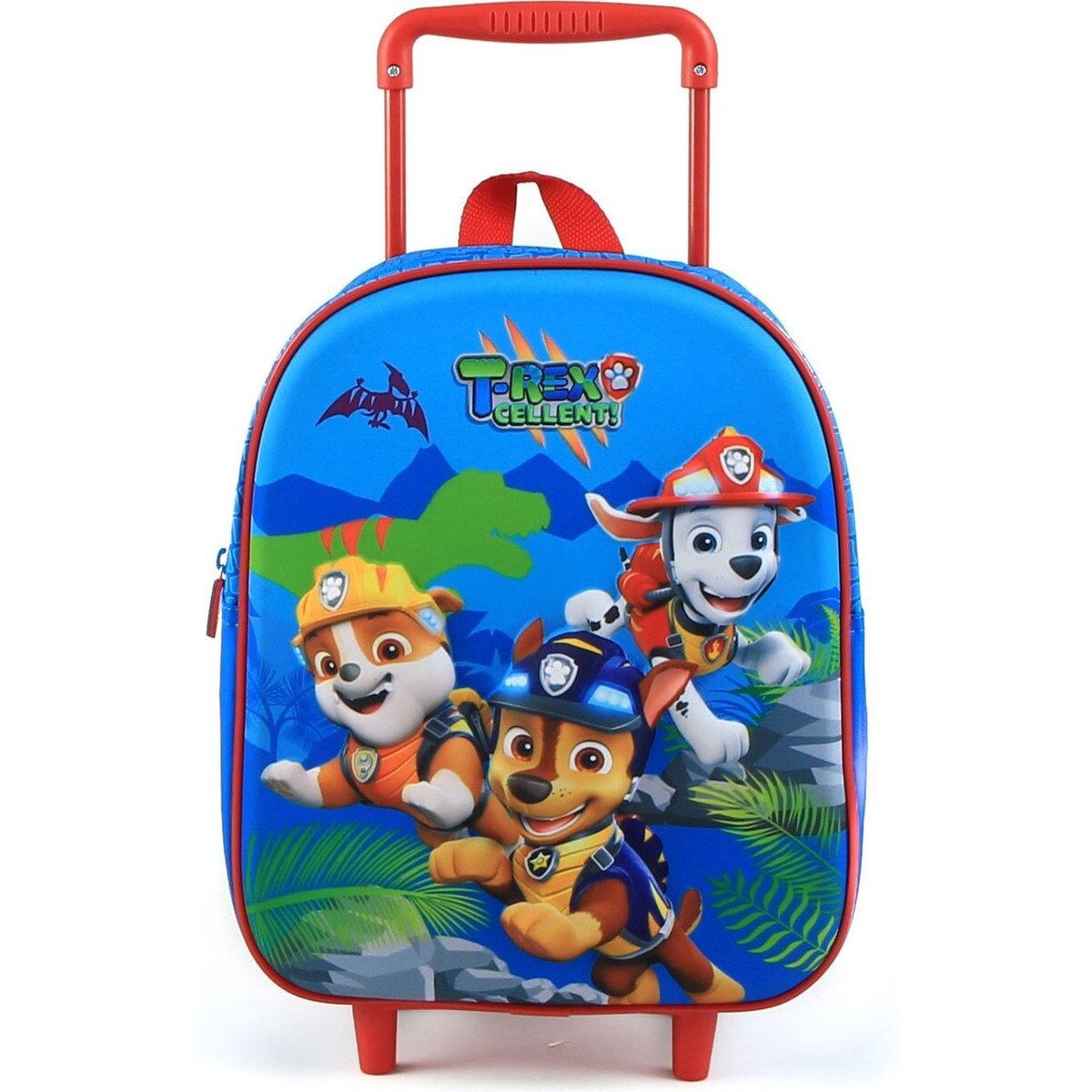 Troler sau ghiozdan copii Paw Patrol, design 3D multicolor, inaltime 34 cm