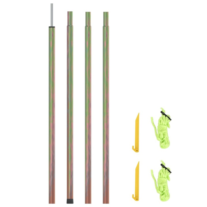 Set stalp parasolar vidaXL, Otel, 250 cm, Aur, 315222
