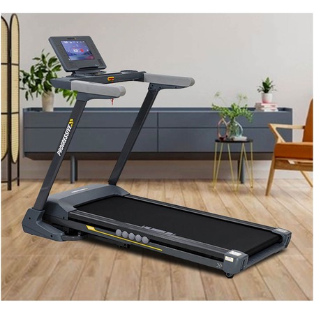 Banda de alergat PROGRESSIVE RUN5500, motor 2 CP, viteza 1-18 km/h, Bluetooth+App, ecran color cu touch, inclinare electrica, greutate maxima utilizator 120 kg