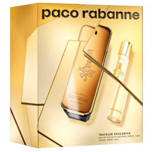 Set Apa de toaleta Paco Rabanne 1 Million Eau de Toilette 100ml si Eau de Toilette 20ml, Barbati, 120 ml