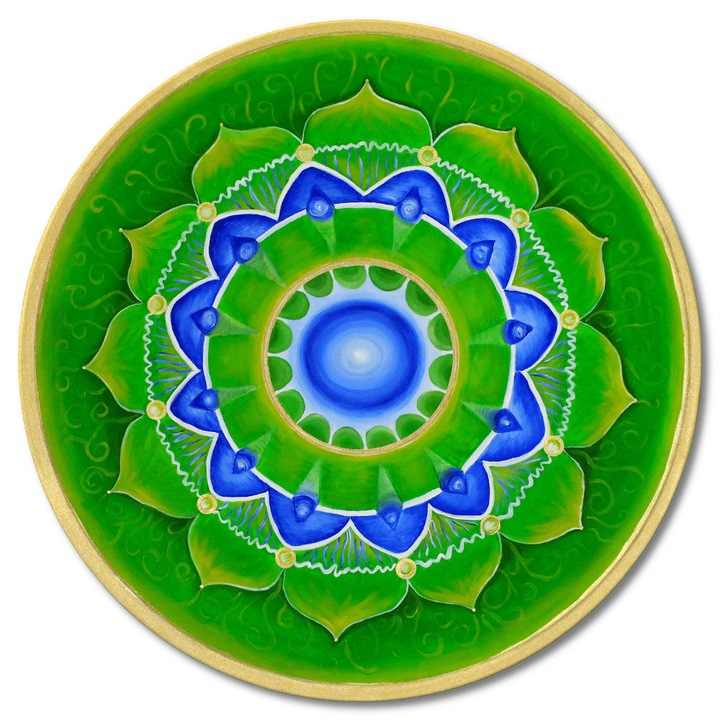 Tablou, Harmonie im Ganzen pictat manual Mandala Herz Verde 80 cm