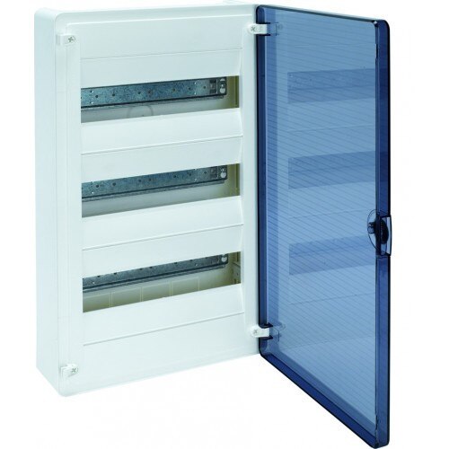 Tablou electric, aparent, pt, 36 module, 3 randuri, usa transparenta, HGVS312TD, Hager