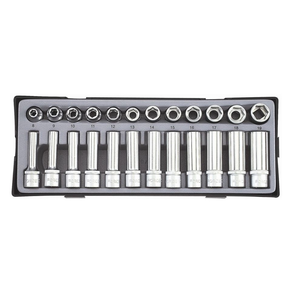 Trusa capete chei tubulare ½'' 8-19mm, Force 24 piese