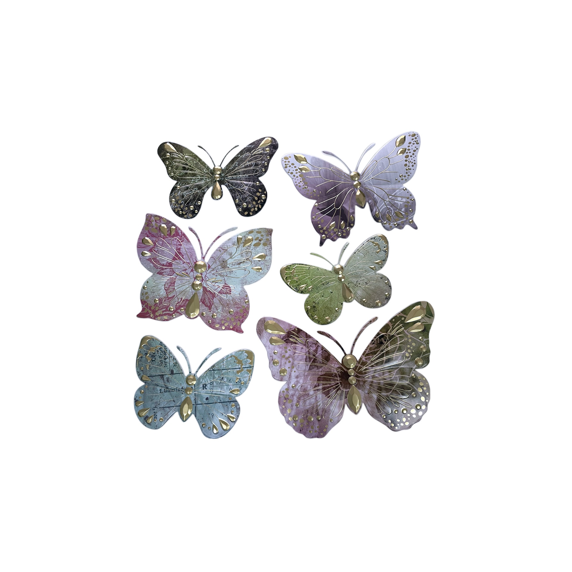 Sticker de perete cu 6 Fluturi multicolori, decor obiecte, JMB-BBL2906