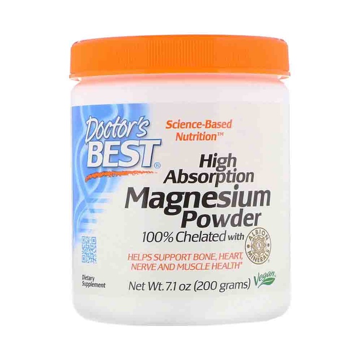 High Absorption Magnesium Chelated, Powder, Doctor's Best, 200g