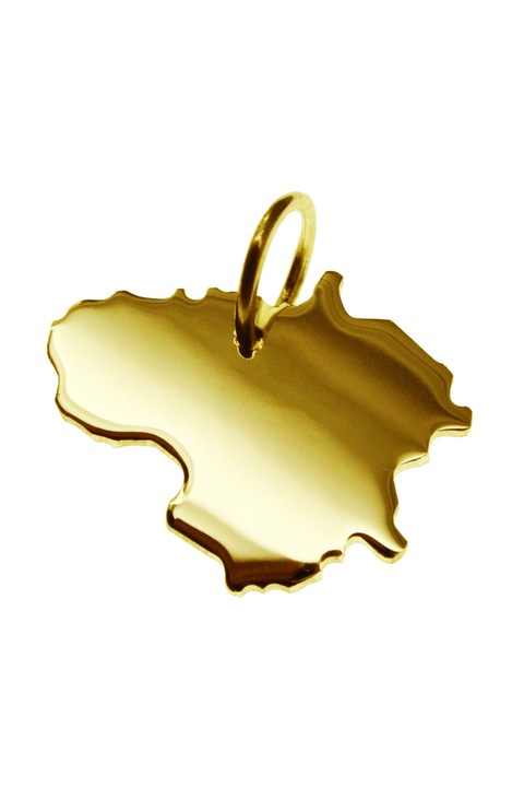Pandantiv harta Lituania, Aur galben, 2.4 g, 20 mm, Auriu