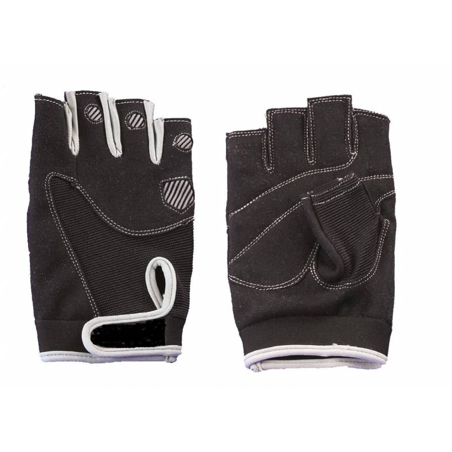 Manusi pentru fitness, Spartan, marimea L, piele sintetica, negre, prindere Velcro