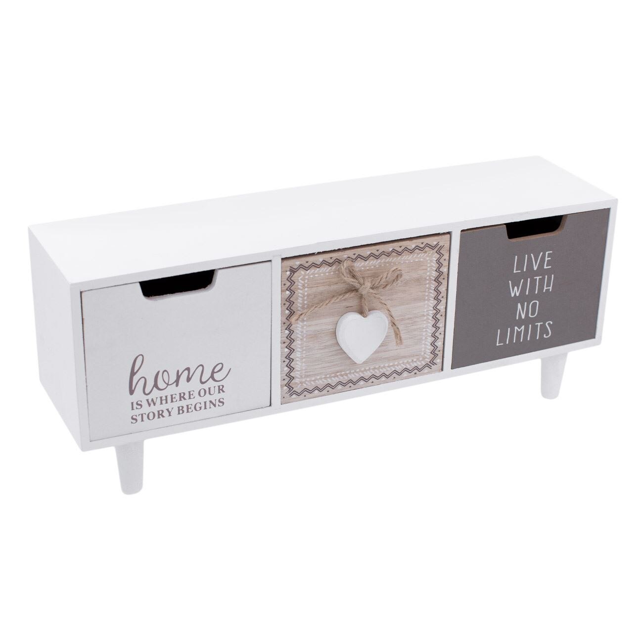 Cutie de depozitare Zola®, din lemn, decorativa, 39x10x15.5 cm, 3 compartimente, model HOME