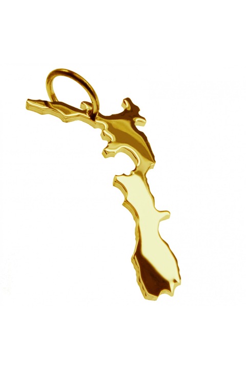 Pandantiv harta Noua Zeelanda, Aur galben, 2 g, 30 mm, Auriu