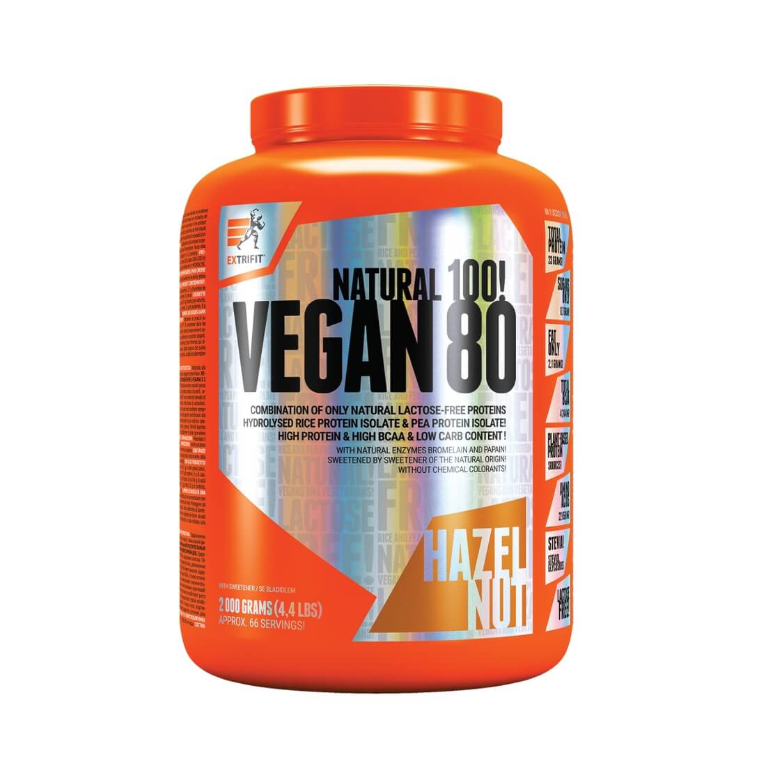 Proteina Vegan 80, Extrifit, Aroma alune, 2000 g