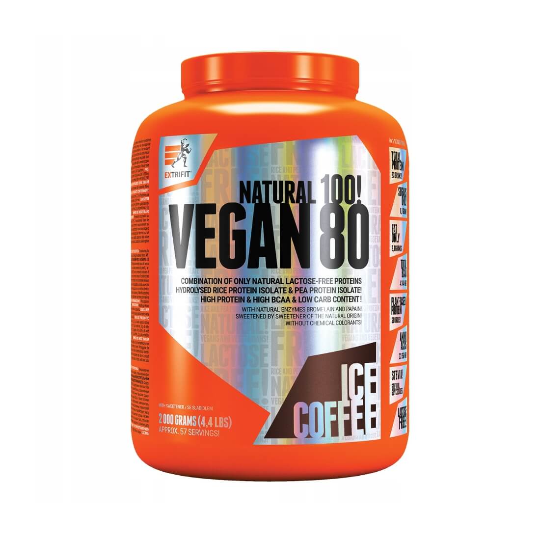 Proteina Vegan 80, Extrifit, Aroma cafea rece, 2000 g