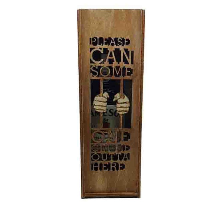 Кутия за алкохол, Дърво, Кафява, 34 Х 10 Х10 см.