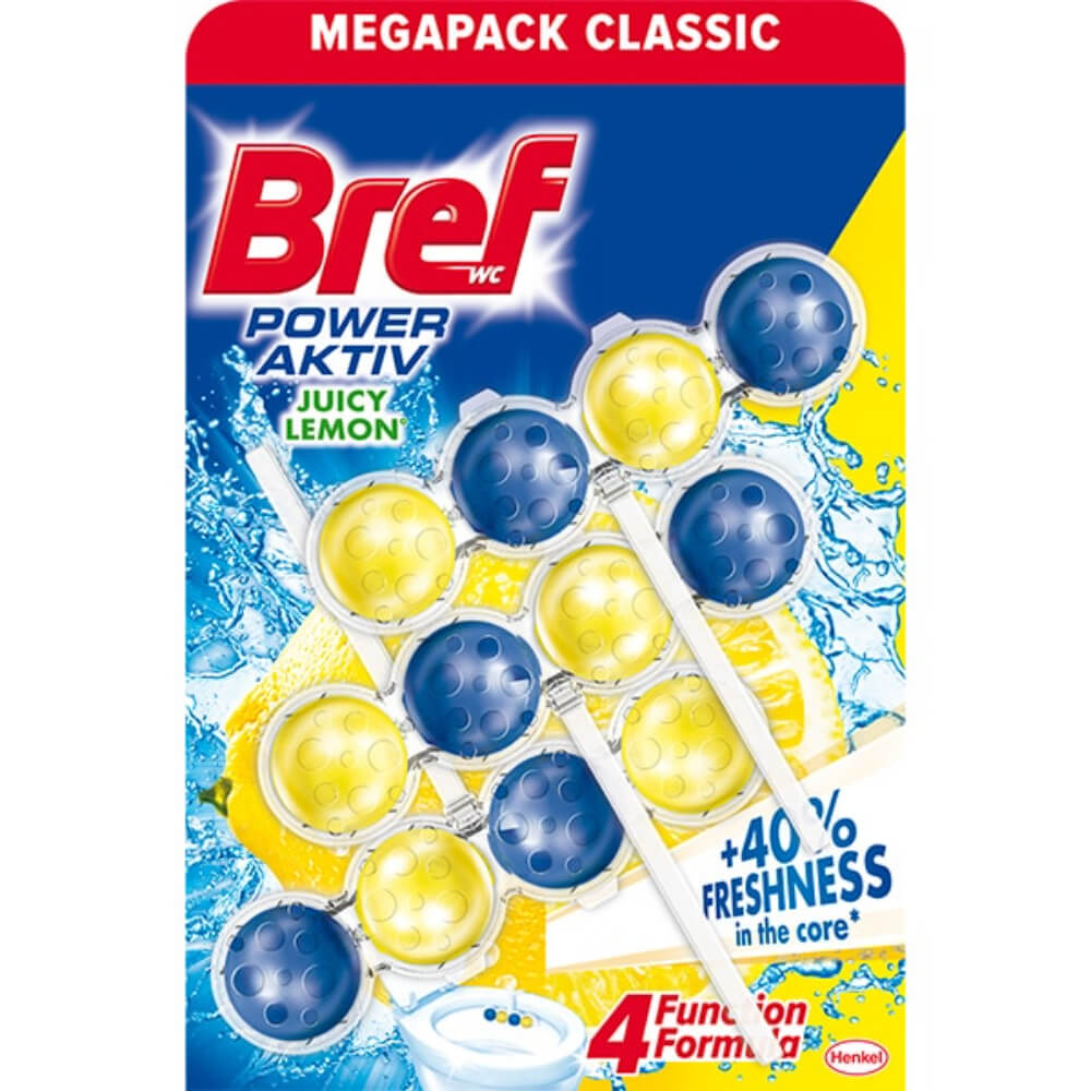 Set 3 Odorizante de Toaleta Solid Bref Power Aktiv, Parfum de Lamaie, 3 x 50 g