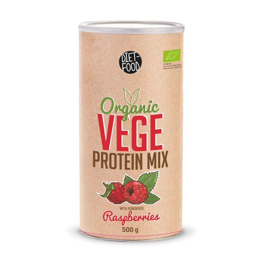 Proteine vegetariene Diet Food, Aroma zmeura, 500 g