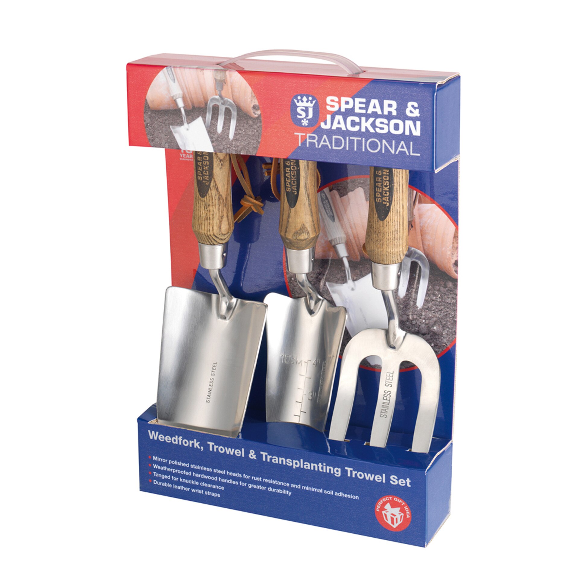Set gradinarit cu trei piese cu lame inox, manere lemn, Spear & Jackson Traditional Stainless
