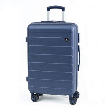 Troler Mediu, Diamond, 4 Roti Duble, ABS, DM007 - 65 cm, Bleumarin Troler Mediu, Diamond, 4 Roti Duble, ABS, DM007 - 65 cm, Bleumarin