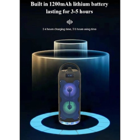 Boxa portabila reincarcabila, putere 10 W, 1200 mAh, LED disco - SK1202