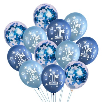 Set 24 de baloane 1st Birthday, culori metalice, ghirlanda, Multicolor, JMB-BBL2882 Set 24 de baloane 1st Birthday, culori metalice, ghirlanda, Multicolor, JMB-BBL2882