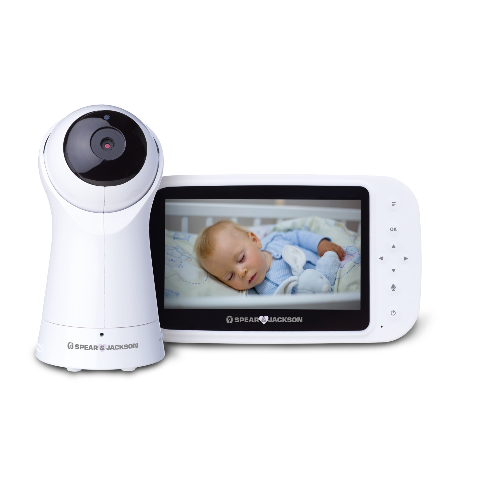 Baby Monitor audio/video cu sunet bidirectional, night vision, ecran 5 inch, Spear & Jackson Tech