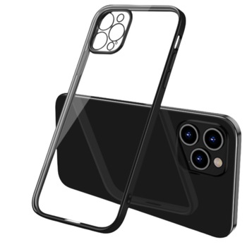 Husa de protectie compatibila iPhone 12 Pro Max , 360 Cover Design New Thin Shockproof TPU 4K HD , protectie completa a camerei Negru