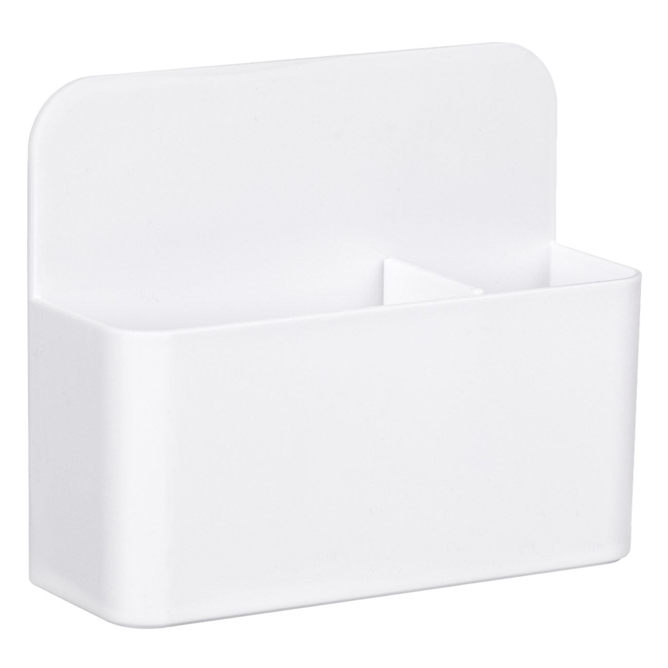 Suport Zola®, 12x4x10 cm, pentru burete si marker, 2 compartimente, alb