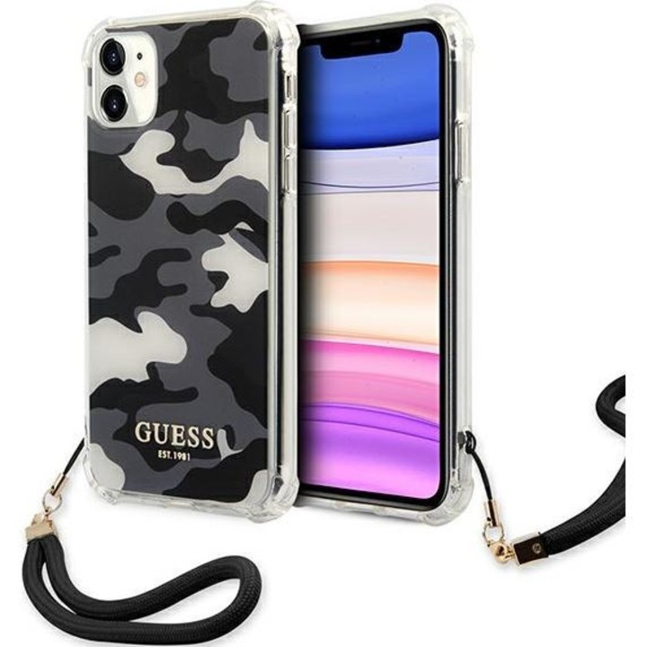 Husa telefon, Guess, Pentru Apple iPhone 11, Negru