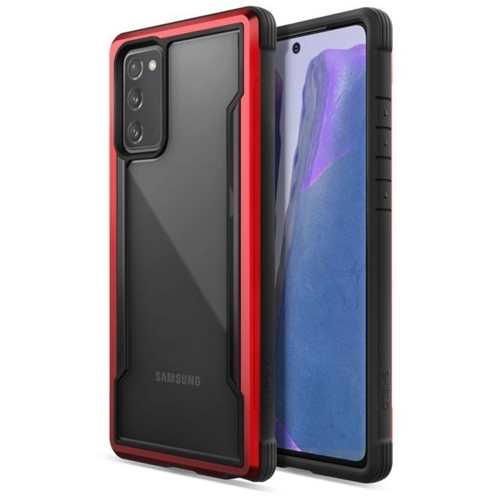 Калъф за телефон X-Doria Raptic Shield алуминиев за Samsung Galaxy Note 20, тестван до 3м, червен