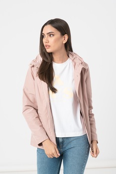 Geox, Jacheta parka usoara cu talie ajustabila Airell, Roz pal Geox, Jacheta parka usoara cu talie ajustabila Airell, Roz pal