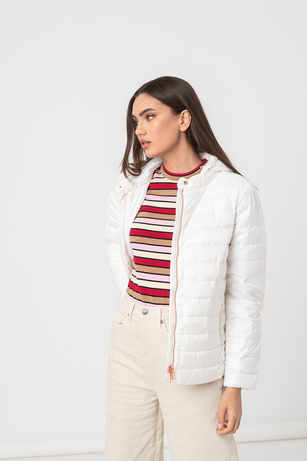 Geox, Geaca cu aspect matlasat Jaysen, Alb