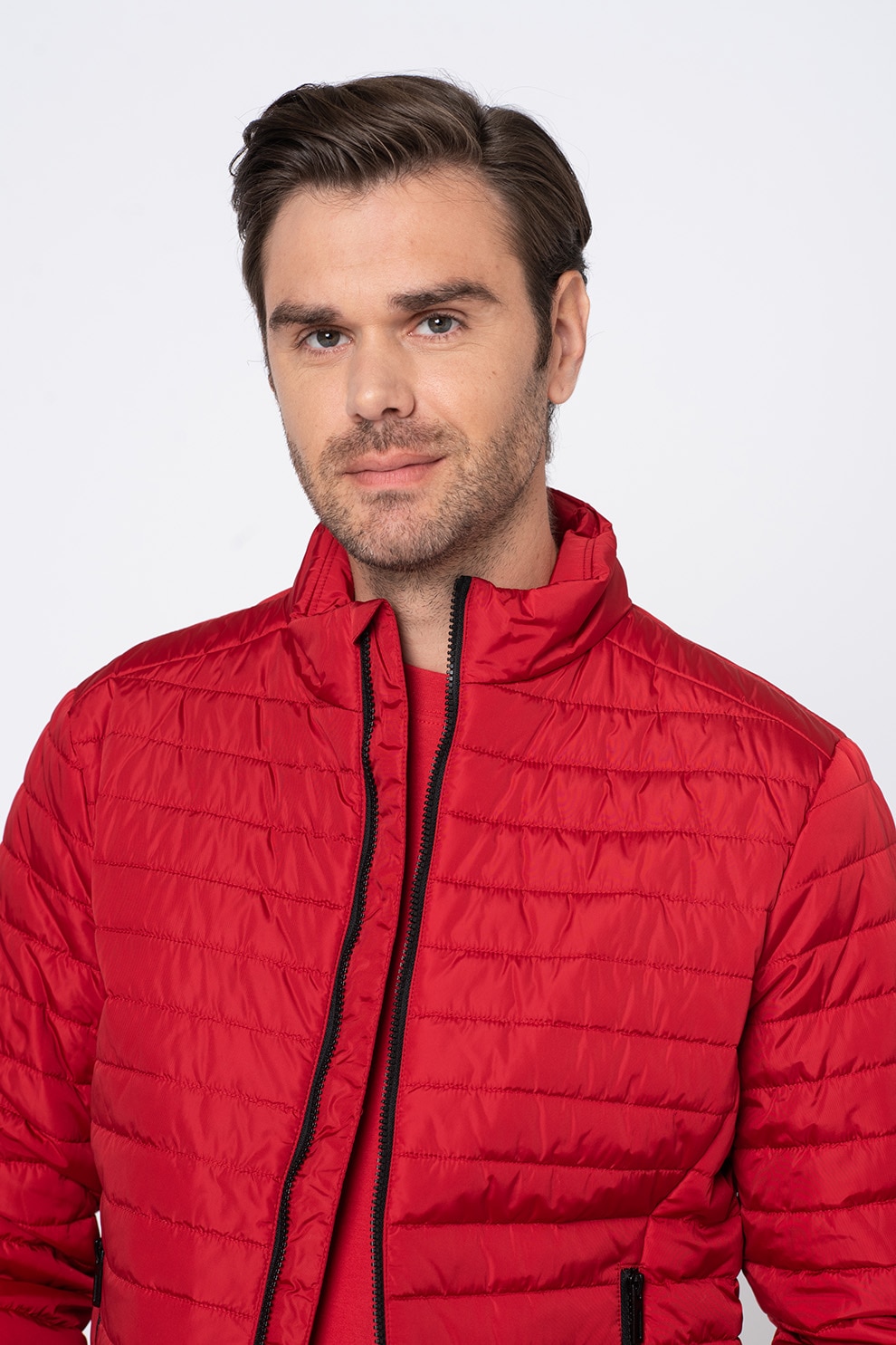 Geox, Jacheta cu aspect matlasat Wilmer, Rosu