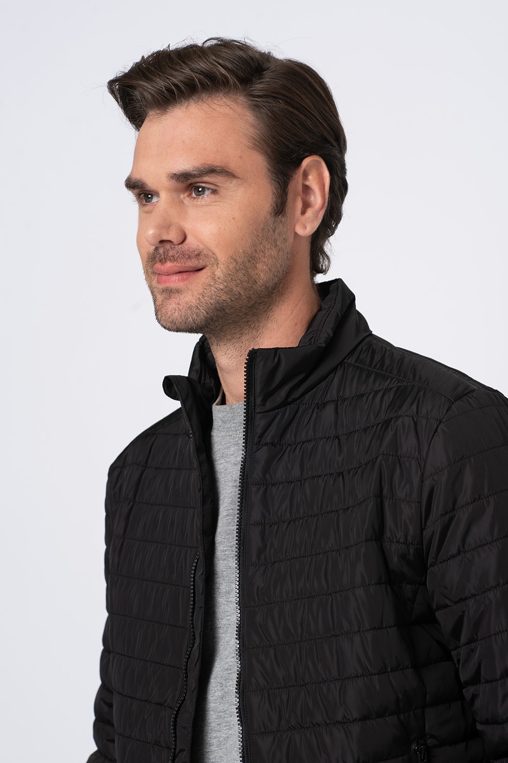 Geox, Jacheta cu aspect matlasat Wilmer, Negru